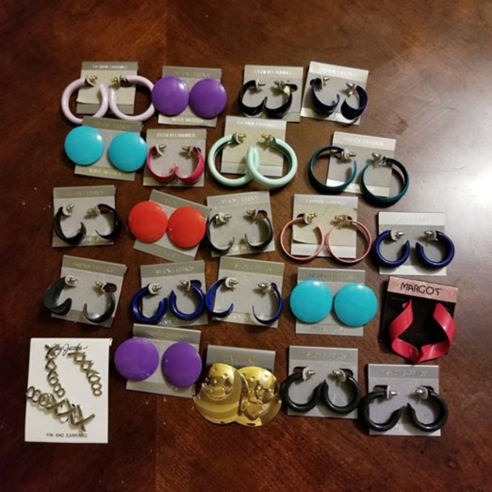 Collection of MJ Carroll 70s Style Earrings